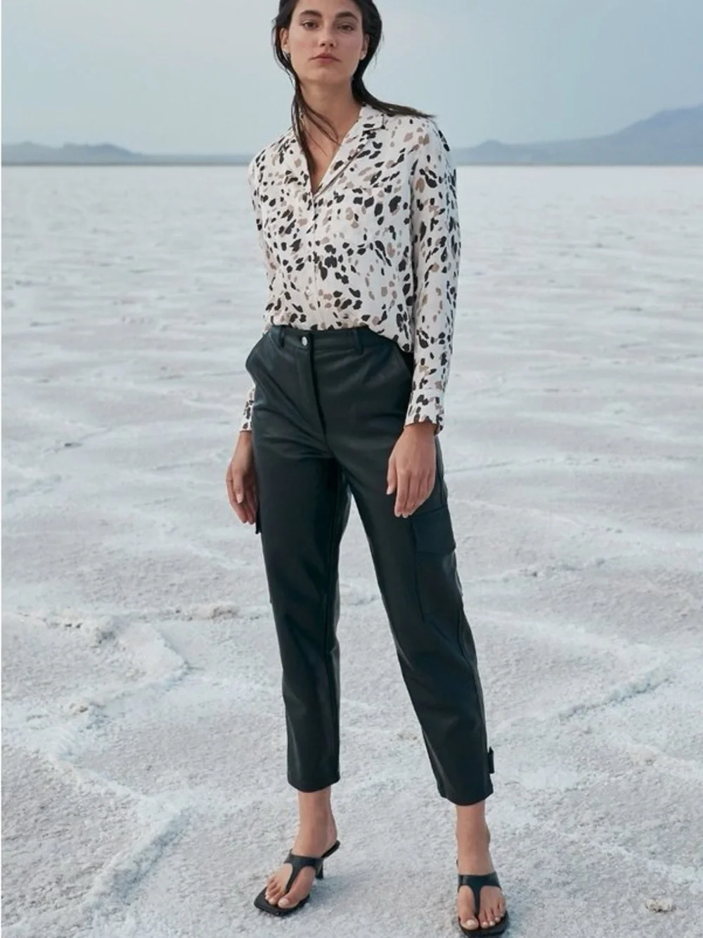 Rails White Animal-Print Button-Down Blouse - Picture 1 of 11